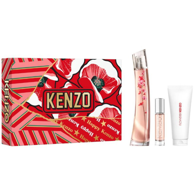 Flower by Kenzo Ikebana | Coffret Eau de Parfum avec son vaporisateur de sac et son lait pour le corps