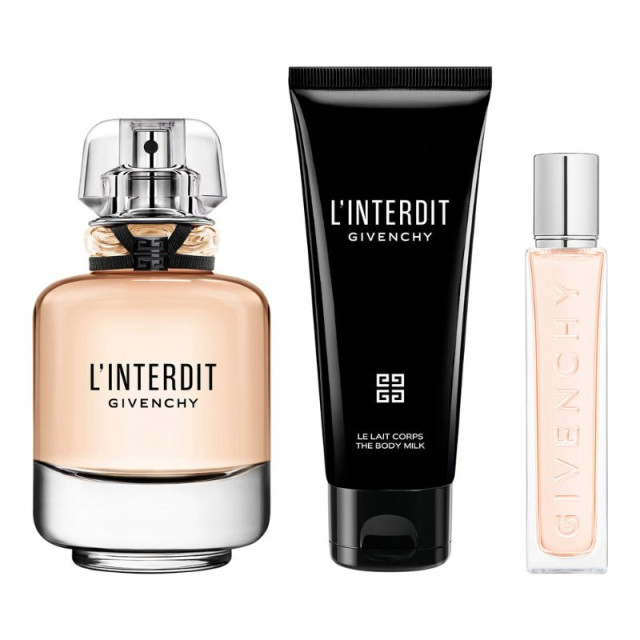 L'Interdit | Coffret Eau de Parfum avec son lait pour le corps et son vaporisateur de sac