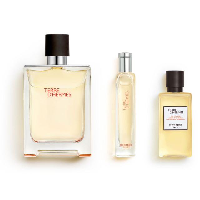 Terre d'Hermès | Coffret Eau de Toilette avec son vaporisateur de voyage et son gel douche