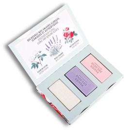 Coffret 3 savons parfumés | Savon extra-doux fleur de coton, bleu lavande, nectar de rose