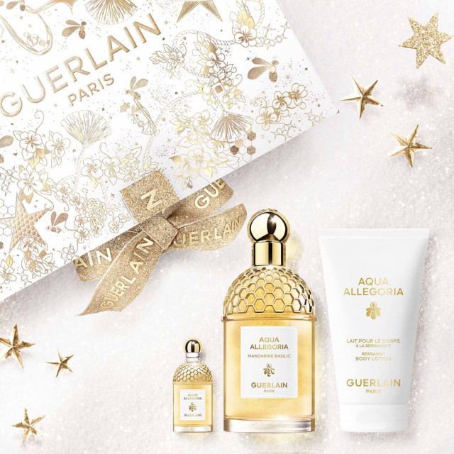 Aqua Allegoria | Coffret Mandarine Basilic Eau de Toilette avec sa miniature et son lait corps